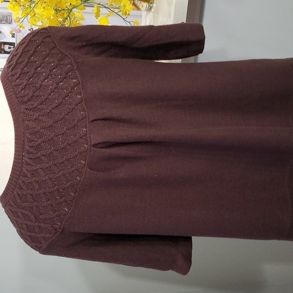 Brown 2 button cardegan short sleeve. Size large. USA, Military? Y2K - Picture 5 of 7